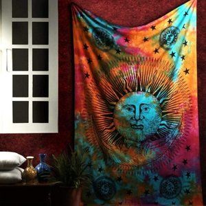 Big Tie Dye Sun Wall Tapestry